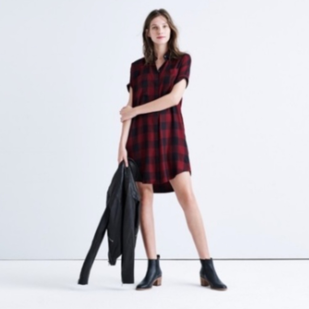 NWOT Madewell Courier Shirtdress Buffalo Check S